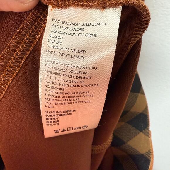 Anthropologie Pull on Pants Women’s Size 14 Brown Front Seam Zipper Inner Ankle - Picture 7 of 8